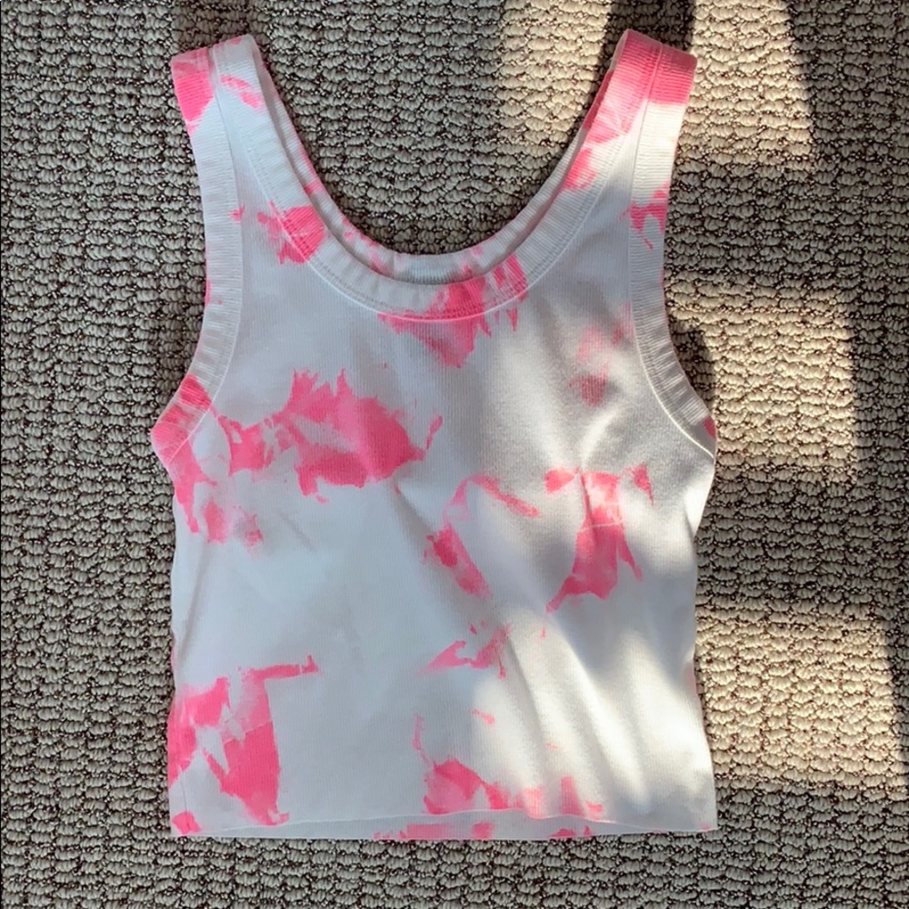 Pink tie dye tank top